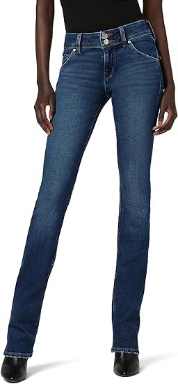 HUDSON Women's Beth Mid Rise Baby Bootcut Jean with Back Flap Pockets