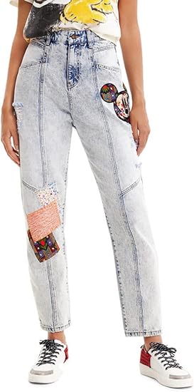 Desigual Women's Pant_Patch M, 5053 Denim Medium Wash