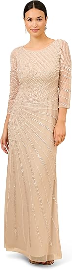 Adrianna Papell Women's Beaded Long Gown