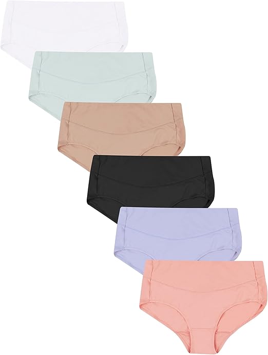 Hanes Women's Smoothing Microfiber No-Show Panties Pack, Moisture-Wicking, 6-Pack (Colors May Vary)