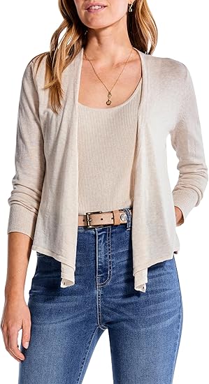 NIC+ZOE Women's Petite All Year 4-Way Cardigan, Sandshell