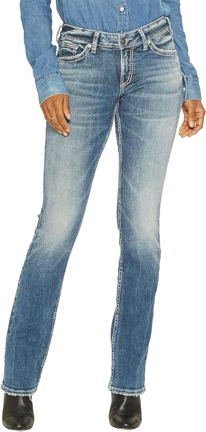 Silver Jeans Co. Women's Suki Mid Rise Slim Bootcut Jeans