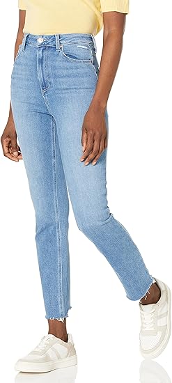 PAIGE Women's Ultra High Rise Cindy Straight Ankle Length in Austyn Destructed W/Destroyed Hem