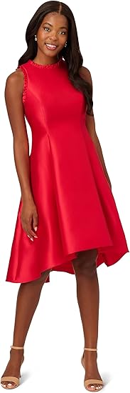 Adrianna Papell Women's Ruffle Halter Mikado Dress