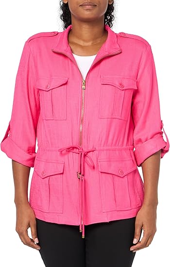 Trina Turk Women's Zip Front Lightweight Jacket