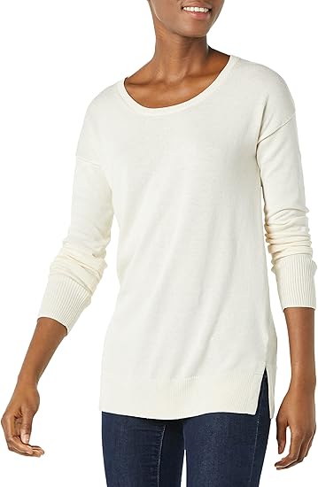 Amazon Essentials Women's Lightweight Long-Sleeve Scoop-Neck Tunic Sweater (Available in Plus Size)