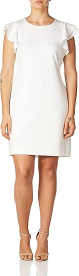 Tommy Hilfiger Women's Flutter Sleeve Scuba Dress