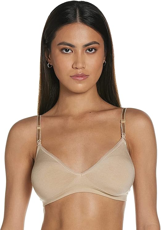 Hanes Women's Wireless T-shirt Bra, Moisture-wicking Convertible Smoothing Bra, Full-coverage