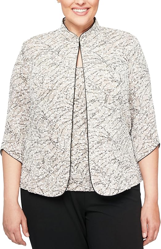 Alex Evenings Women's Top and Jacket Set