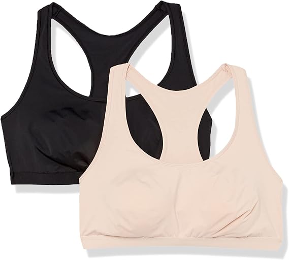 Amazon Essentials Women's Unlined Scoop Neck Bralette, Pack of 2