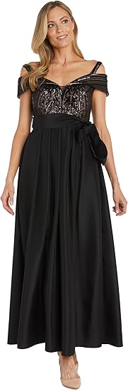 R&M Richards Women's Full Length Embellished Evening Gown