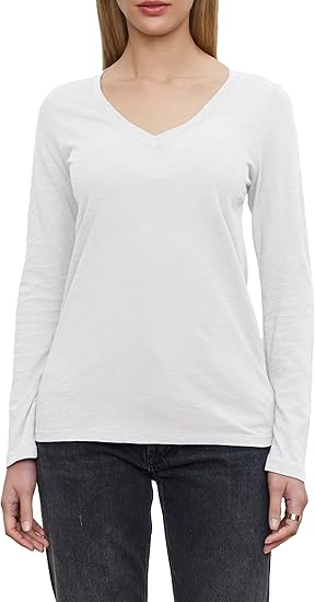 VELVET BY GRAHAM & SPENCER Women's Originals V-Neck Longsleeve Tee