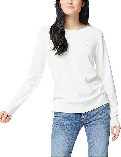 Nautica Women's Sustainably Crafted Super Soft Crew Neck Sweater