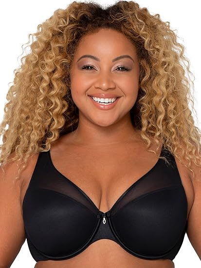 Curvy Couture Women's Sexy Sheer Mesh Plus Size Plunge T Shirt Bra