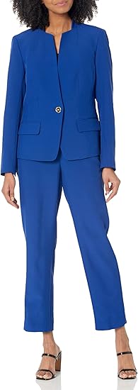 Le Suit Women's 1 Button Jacket/Elastic Back Pant