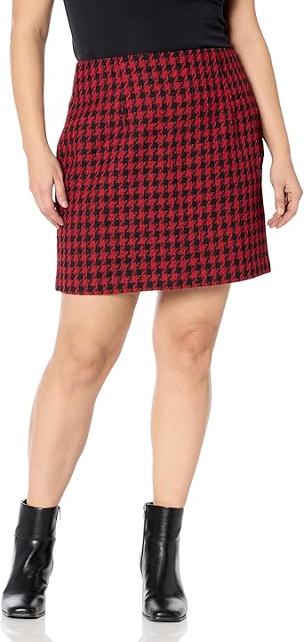 City Chic Plus Size Skylar Skirt, Red/Black Check