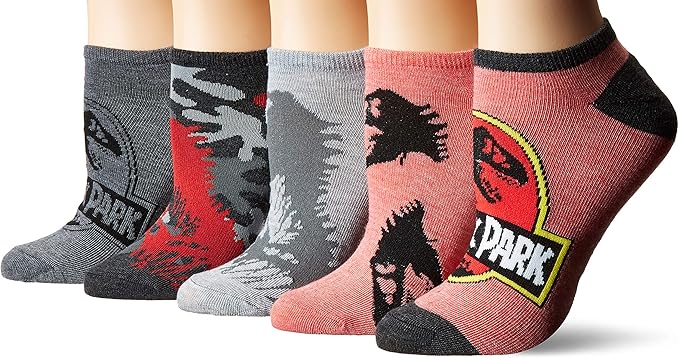 Universal Women's Jurassic World 5 Pack No Show Socks