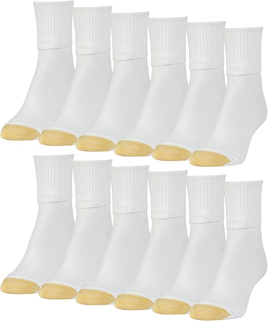 GOLDTOE Women's Classic Turn Cuff Socks 6 Pack