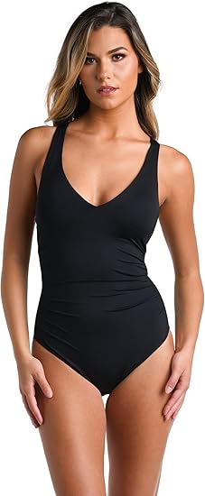 La Blanca Women's Standard Island Goddess Over The Shoulder One Piece Swimsuit