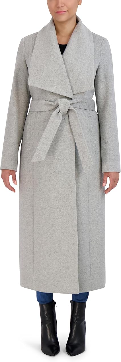 Cole Haan Women's Slick Wool Wrap Coat