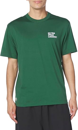 Lacoste Short Sleeve Classic Fit Tee Shirt W/Graphics on Front and Back