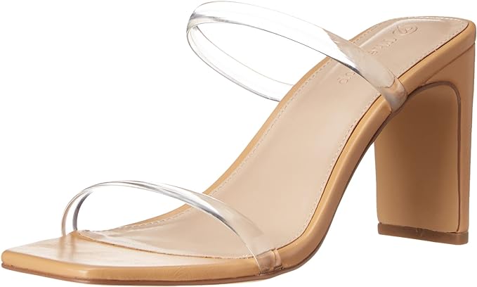 The Drop Women's Avery Square Toe Two Strap High Heeled Sandal