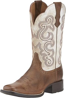 Ariat Womens Quickdraw Western Boot Sandstorm/Distressed White 7