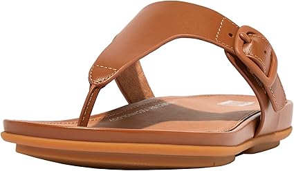 FitFlop Women's Gracie Rubber-Buckle Leather Toe-Post Sandals