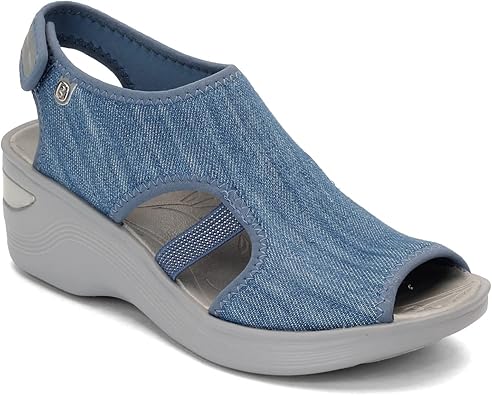 BZees Womens Dream Ankle Straps Sandal, Denim, 8 US