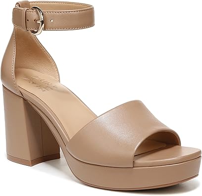 Naturalizer Womens Pearlyn Platform Sandal Taupe Leather 7 W