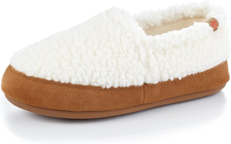 Acorn Women’s Moc Slippers with Comfortable Cloud-Like Feel, Soft and Cozy Uppers and Non-Slip Sole