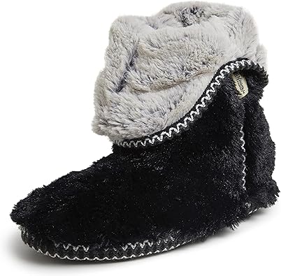 Dearfoams Women's Beth Furry Foldover Boot Slipper