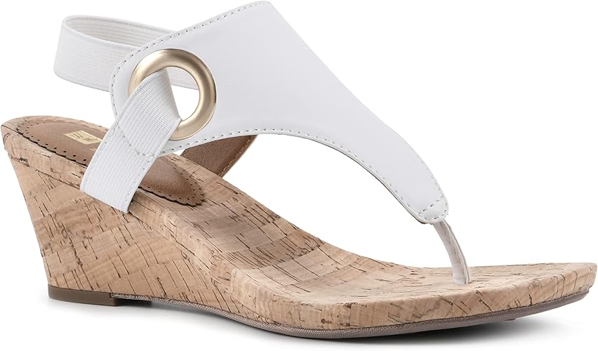 WHITE MOUNTAIN Women's Aida Cork Wedge Sandal