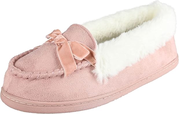 Jessica Simpson Women's Micro Suede Moccasin Indoor Outdoor Slipper Shoe