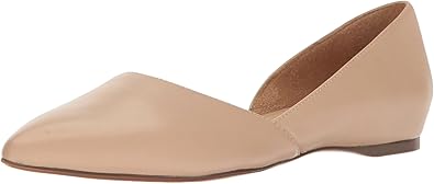 Naturalizer Womens Samantha Comfortable Pointed Toe D'Orsay Slip On Ballet Flat,Taupe Beige Leather,7.5 M US