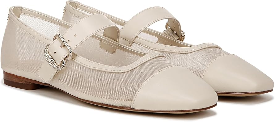 Sam Edelman Women's Miranda Mary Jane Flat, Modern Ivory, 8