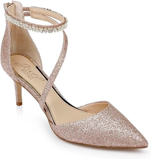 Jewel Badgley Mischka Alaia Pointed-Toe Kitten Heel