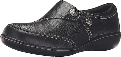 Clarks womens Ashland Lane Q Slip On Loafer, Black, 7.5 X-Wide US