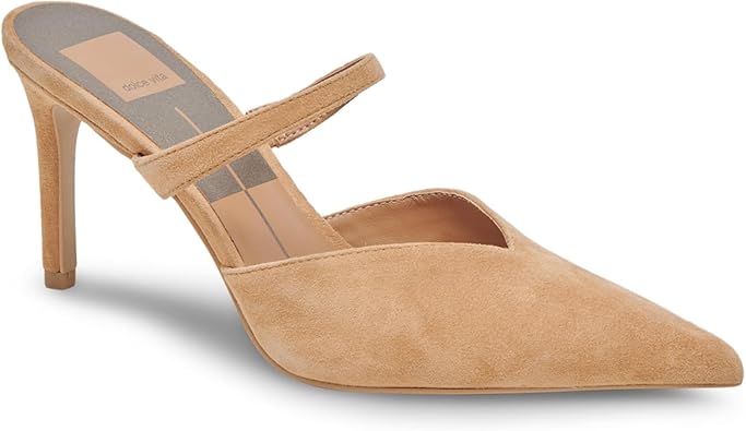 Dolce Vita Women's KANIKA Heeled Sandal, TAN SUEDE, 8.5