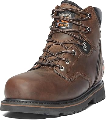 Timberland PRO Mens Pit Boss 6 Inch Steel Safety Toe Industrial Work Boot