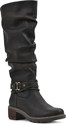 WHITE MOUNTAIN Women's Shoes Crammers Stack-Heeled Tall Boot