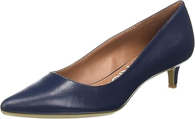 Calvin Klein Women's Gabrianna Pump, Navy Leather, 8 Medium us