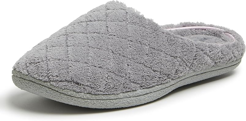 Dearfoams Women's Memory Foam Washable Leslie Clog House Slipper with Wide Widths