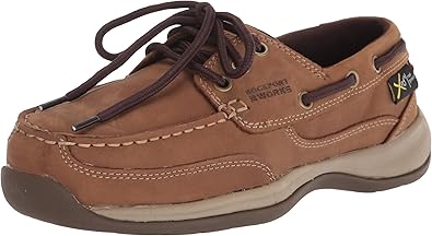 Rockport Works Women's RK634 Sailing Club Work Oxford Safety, Brown, 8 M US