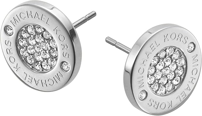 Michael Kors Silver-Tone Stud Earrings for Women; Stainless Steel Earrings; Jewelry for Women