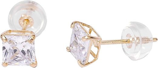 Amazon Essentials Swarovski Zirconia Square Stud Earrings (previously Amazon Collection)