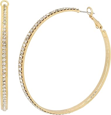 Steve Madden Stone Hoop Earrings