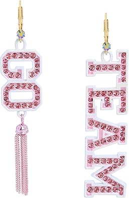 Betsey Johnson Womens GO TEAM Mismatch Earrings