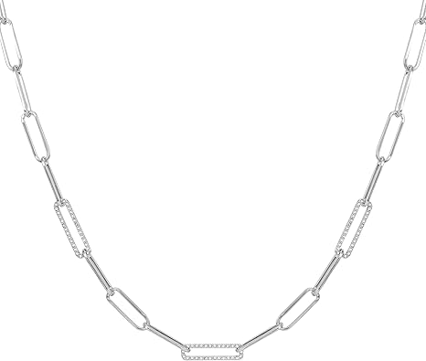 Vince Camuto Silvertone Paperclip Link Necklace for Women