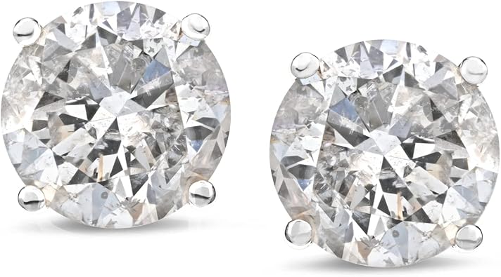 Amazon Essentials 14K Gold Round-Cut Diamond Stud Earrings (1/4-2 cttw, J-K Color, I2-I3 Clarity) (previously Amazon Collection)